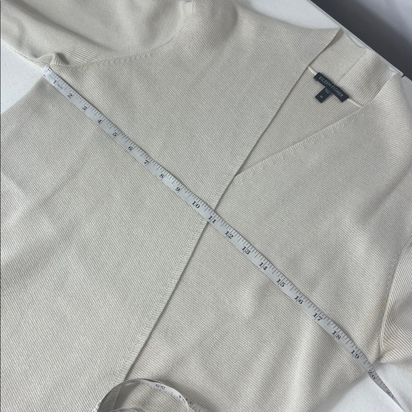 Eileen Fisher Sz M Cardigan Sweater Cream Silk Cotton Angled Front - Picture 7 of 14